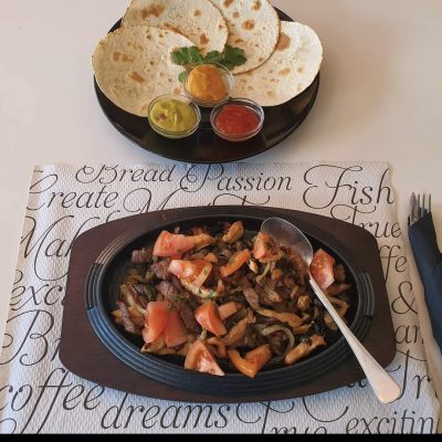 fajitas de ternera o pollo